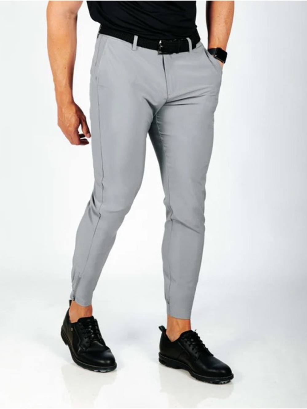 Primo Golf Stretch Jogger Chino Pants in Medium Grey, Men’s size 32 Short